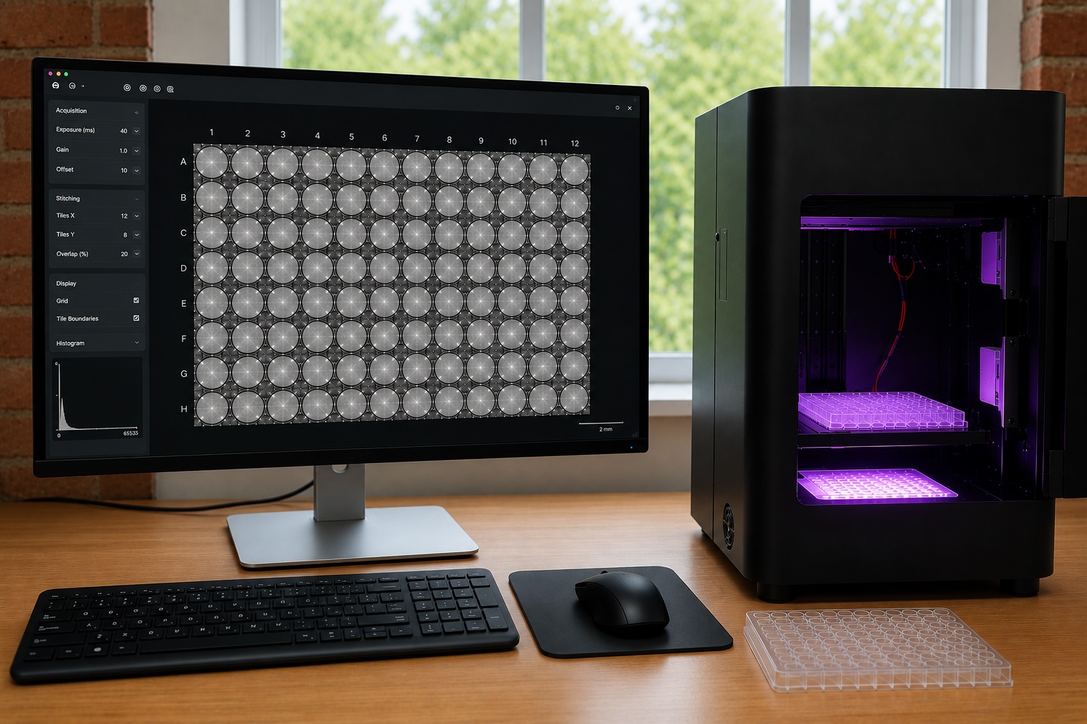 Large-field microscopy image stitching